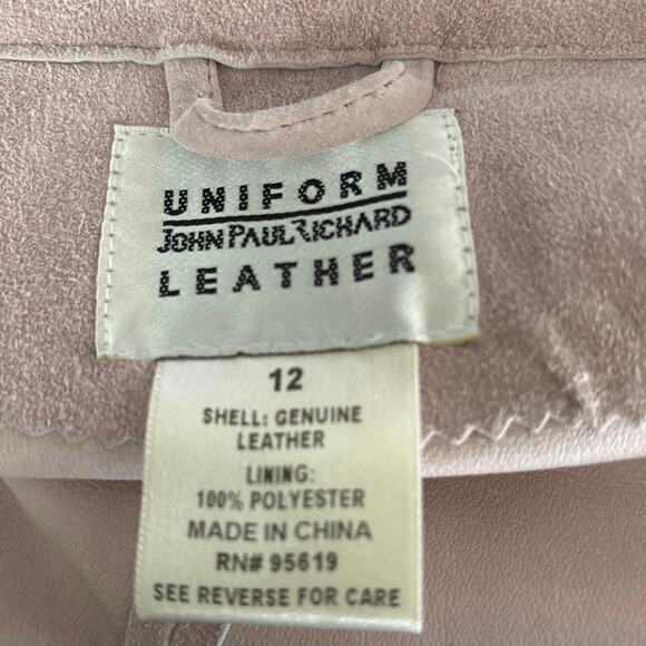 NEW Uniform John Paul Richard 12 Washable Suede Jacket Open Front Blush Pink - Picture 3 of 5